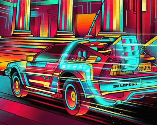 Back To The Future Car Diamond Paintings