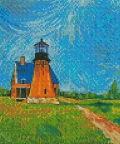 Block Island Lighthouse Southeast Art Diamond Paintings