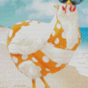 Chicken With Swimsuit At The Beach Diamond Paintings