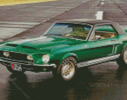 Classic Green Mustang Diamond Paintings