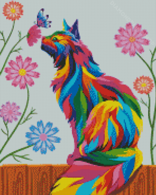 Colorful Cat Art Diamond Paintings