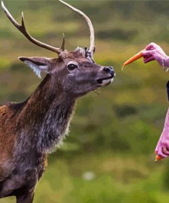 Deer Feeding Diamond Paintings