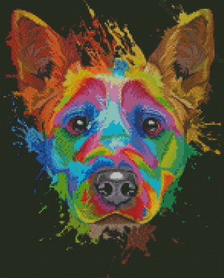 Dog Face Splatter Diamond Paintings
