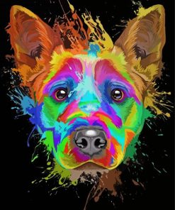 Dog Face Splatter Diamond Paintings