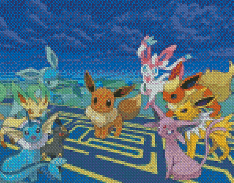 Eevee Eeveelution Diamond Painting Set DIY Pokemon