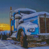 Kenworth Truck In Snow Diamond Paintings