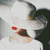 Lady In White Hat Diamond Paintings