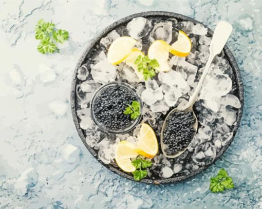 Lemon With Black Caviar Diamond Paintings
