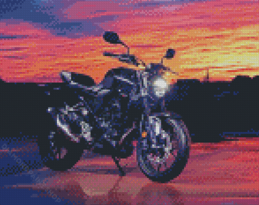 Motocycle Honda Sunset Diamond Paintings