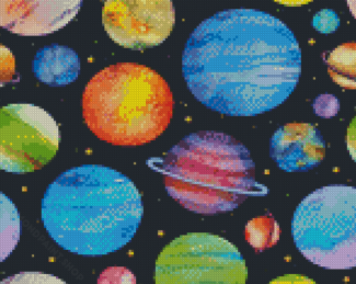 Planets And Stars Diamond Paintings