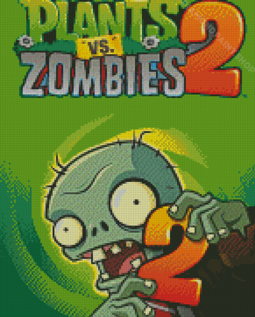 Plants Vs Zombies Video Game Diamond Paintings