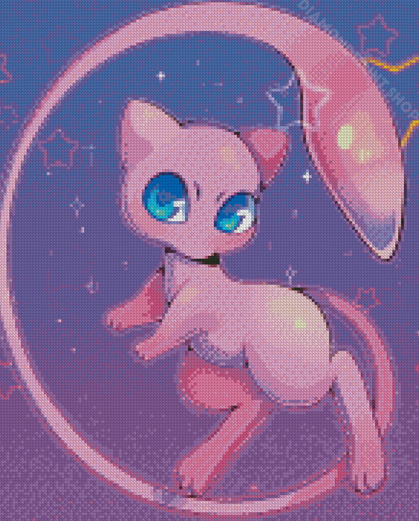 Mew Pokemon Art Paint By Numbers - Numeral Paint Kit