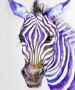 Purple Zebra Head Diamond Paintings