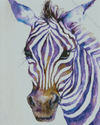 Purple Zebra Head Diamond Paintings