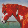 Red Native American Horse Diamond Paintings