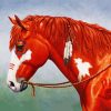 Red Native American Horse Diamond Paintings
