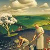 Spring In The Country Grant Wood Diamond Paintings