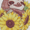 Sunflowers And Sloth Art Diamond Paintings