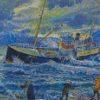 Trawler In Stom Diamond Paintings