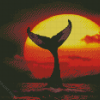 Whale Tail At Sunset Diamond Paintings