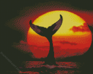 Whale Tail At Sunset Diamond Paintings