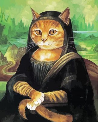 Aesthetic Cat Mona Lisa Diamond Paintings