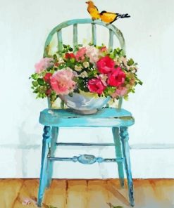 Aesthetic Flowers On Chair Diamond Paintings
