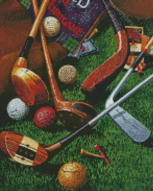 Aesthetic Golf Bag Art Illustration Diamond Paintings