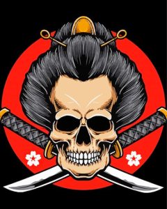 Aesthetic Japanese Skull Diamond Paintings