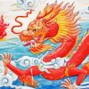 Aesthetic Red Chinese Dragon Diamond Paintings