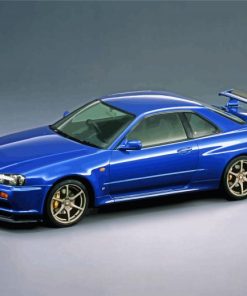 Cool Blue Skyline Car Diamond Paintings