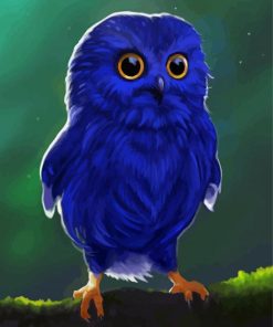 Cute Blue Owl Diamond Paintings