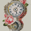 Floral Vintage Clock Diamond Paintings