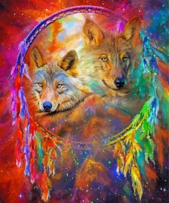 Galaxy Wolf Dream Catcher Diamond Paintings
