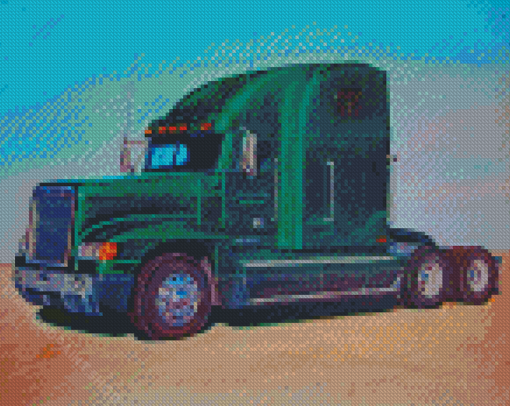 Green 18 Wheeler Art Diamond Paintings