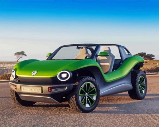 Green Beach Buggy Diamond Paintings