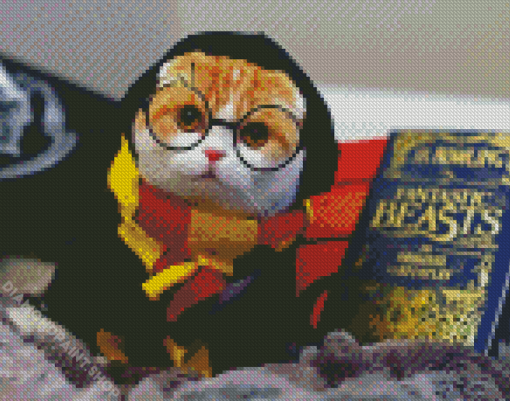 Hufflepuff Kitty Diamond Paintings