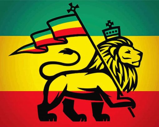 Jamaican Lion Flag Diamond Paintings