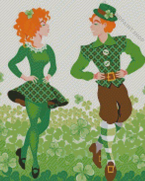 Leprechaun Irish Dancers Diamond Paintings