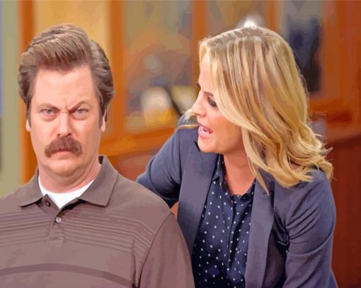 Leslie And Ron Swanson Diamond Paintings