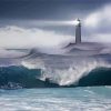 Lighthouse In Stormy Sea Diamond Paintings