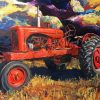 Old Red Tractor Diamond Paintings