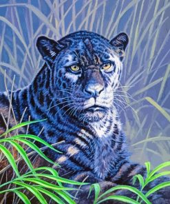 Black Jaguar Diamond Paintings