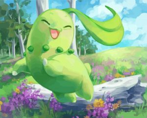 Chikorita Pokemon Art Diamond Paintings