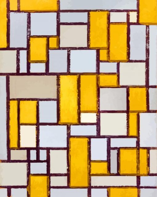 Composition With Grid Mondrian Diamond Paintings