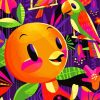 Disney Orange Bird And Parrots Diamond Paintings