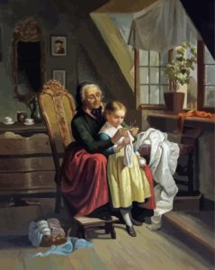 Grandma And Granddaughther Diamond Paintings