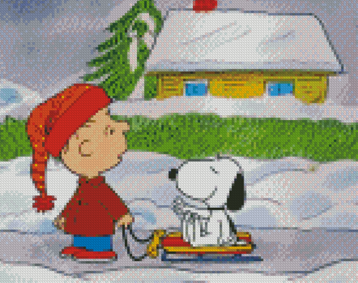 Peanuts Christmas Charlie Brown And Snoopy Diamond Paintings