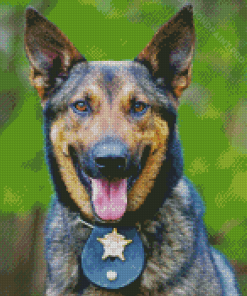 Police Dog Face Diamond Paintings