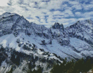 Snowy Mountains In North Cascades National Park Diamond Paintings